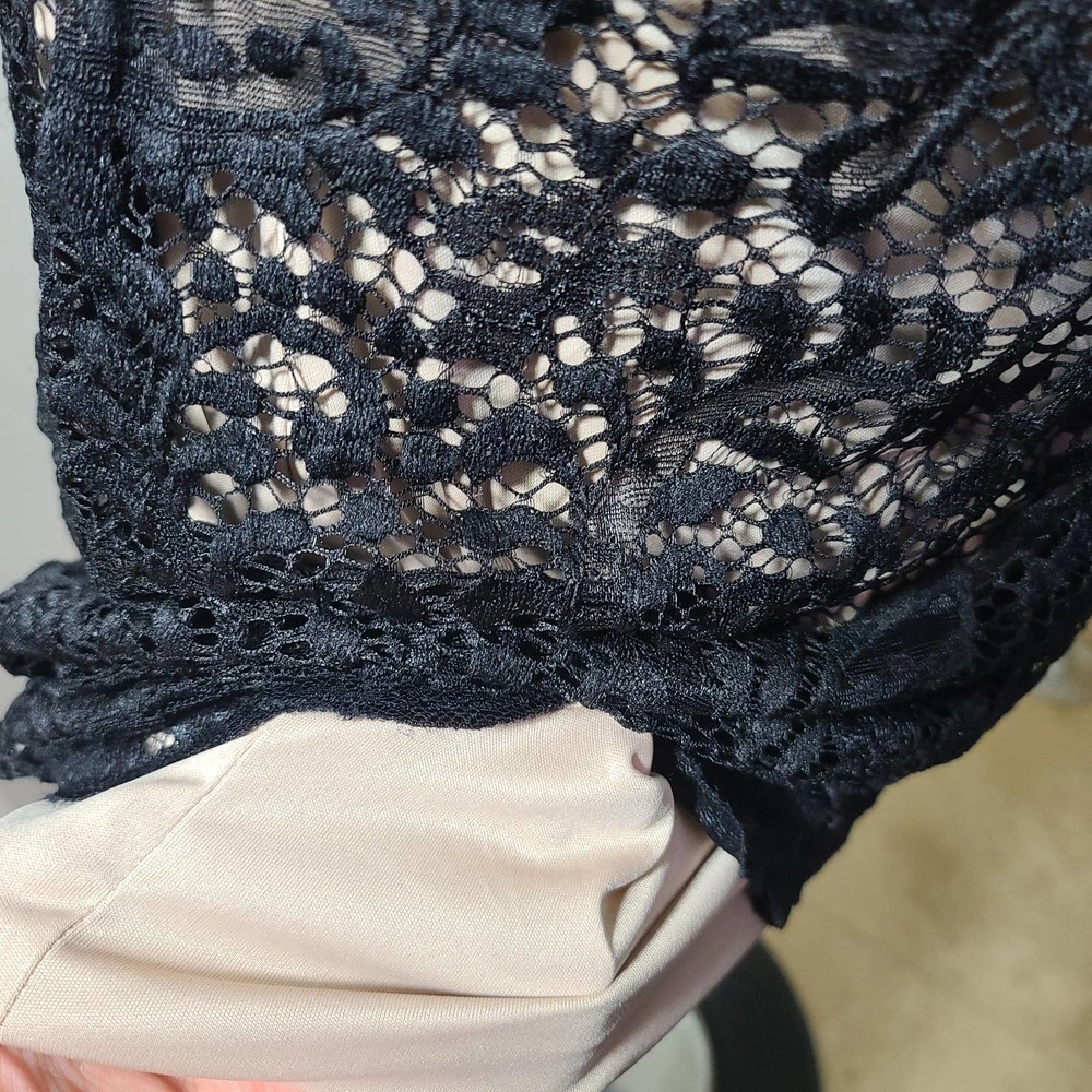 Love fast live hard lace black dress key hole sleeveless sz L - Picture 5 of 8